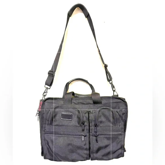 Vintage TUMI Black Ballistic Expandable Nylon/Leather Laptop/Briefcase Bag